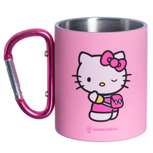Caneca Mosquetão Hello Kitty 300ml em Aço Inox Zona Criativa