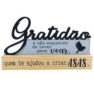 Placa Gratidão Decorativa 24x14cm em MDF Grace