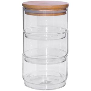 Porta Mantimento Empilhável 3 Peças 500ml em Vidro Fullfit
