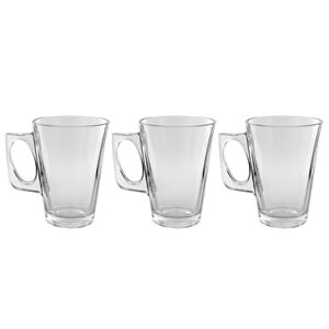 Jogo de Caneca La Vie 3 Peças 210ml em Vidro Hauskraft