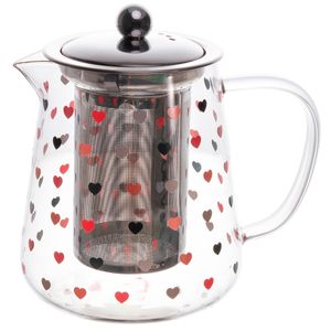 Chaleira Love C/ Filtro 750ml em Vidro Lyor