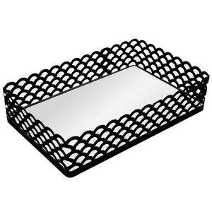 Bandeja Arles Retangular Espelhada 21x13cm em Metal Lyor