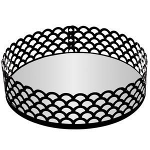 Bandeja Arles Redonda Espelhada 18,5cm em Metal Lyor