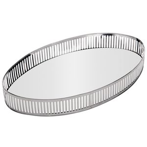 Bandeja Berlin Oval Espelhada 26x12cm em Metal Lyor