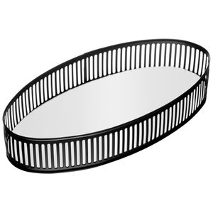 Bandeja Berlin Oval Espelhada 26x12cm em Metal Lyor