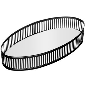 Bandeja Berlin Oval Espelhada 32x17cm em Metal Lyor