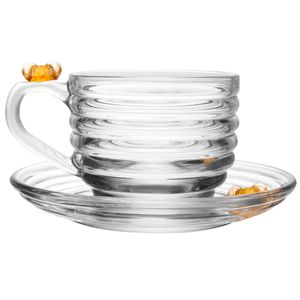 Xícara C/ Pires Little Bee 200ml em Cristal Lyor