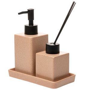 Kit Banheiro Quadratto Granilite 3 Peças em Cerâmica Lyor