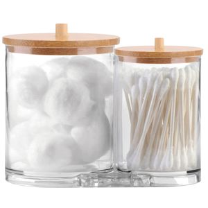 Organizador Duplo C/ Tampa Bambu 15x11cm em Plástico Interponte