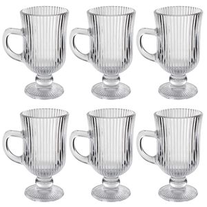 Jogo de Caneca Irish Coffee Graffiato 6 Peças 100ml em Vidro Hauskraft