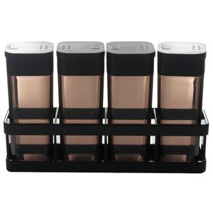 Porta Tempero C/ Suporte 5 Peças em Plástico Kehome
