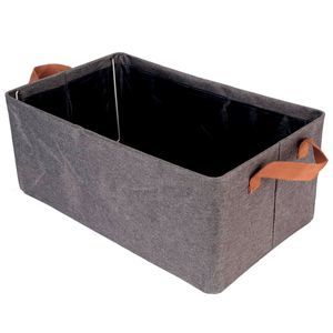 Cesta Organizadora C/ Alça 47x27cm em Poliéster Milk