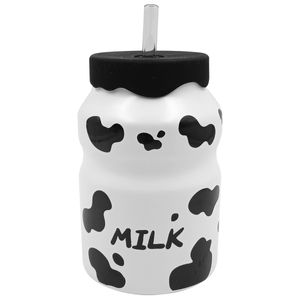 Copo Leite C/ Canudo 460ml em Cerâmica Lila Cosméticos