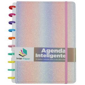 Agenda Inteligente Glitter C/ Divisórias 20x26cm em Papel Interponte