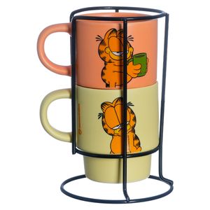 Jogo de Canecas Garfield 2 Peças 150ml em Cerâmica Zona Criativa