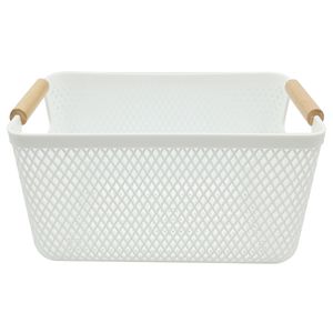 Cesta Organizadora Decorativa 32x20,5cm em Plástico Milk