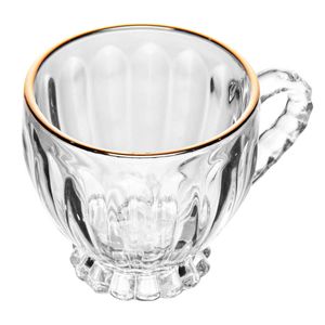 Xícara Renaissance C/ Fio Dourado 80ml em Cristal Lyor