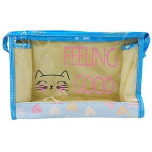 Nécessaire Gatinho 21,5x14,5cm em Poliéster Rubys