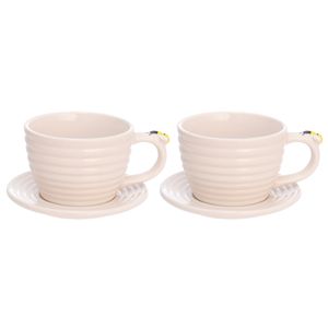 Jogo de Xícaras Bee 4 Peças 230ml em Porcelana Hauskraft