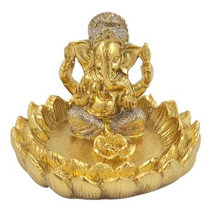 Porta Incenso Ganesha C/ Glitter 6x7cm em Resina Youbai