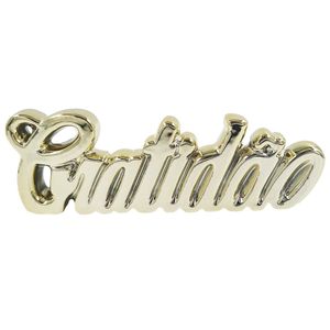 Palavra Gratidão Decorativa 15,5x4,5cm em Porcelana Youbai