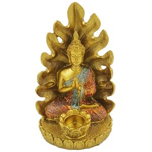 Buda C/ Glitter Decorativo 15x8,5cm em Resina Youbai