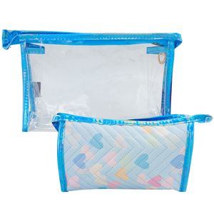 Kit Nécessaire Coração C/ Alça 2 Peças em PVC Rubys