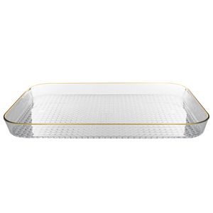 Bandeja Fio de Ouro 30x20x2,5cm em Plástico Saz