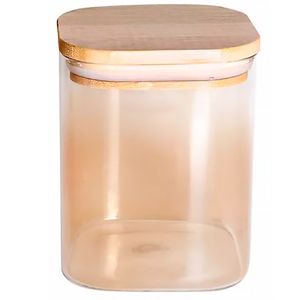 Porta Mantimento C/ Tampa Bambu 900ml em Vidro Fullfit