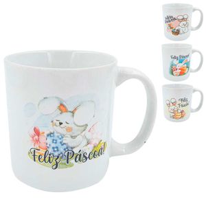 Caneca Feliz Páscoa 300ml em Cerâmica Unita