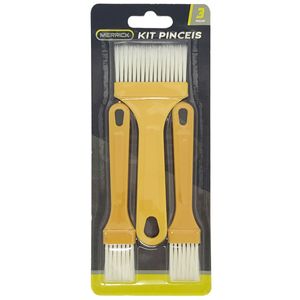 Kit Pincéis 3 Peças em Plástico Merrick