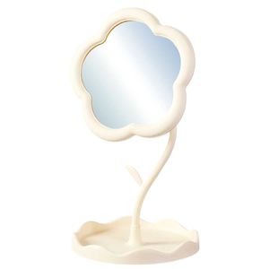 Espelho de Mesa Floral 16,5x29cm em Plástico Fu Xing