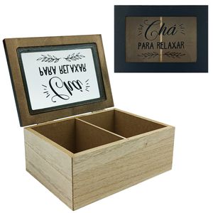 Porta Chá Decorativo 15x11cm em MDF Fu Xing