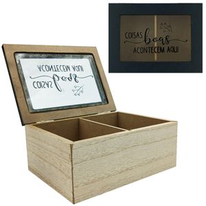 Porta Chá Decorativo 15x11cm em MDF Fu Xing