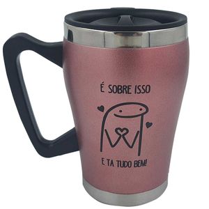 Caneca Térmica C/ Tampa Flork 360ml em Aço Inox Fu Xing