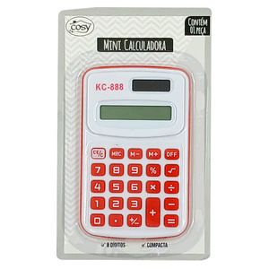 Mini Calculadora 8 Dígitos 6x10cm em Plástico Fu Xing