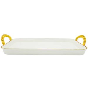Bandeja Retangular C/ Alça 26x37,5cm em Plástico FWB