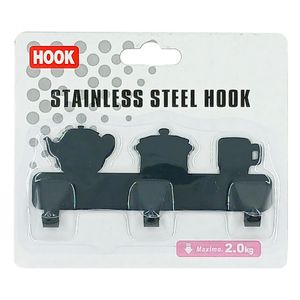 Gancho Triplo Cozinha 13x5,5cm em Aço Inox Megagift