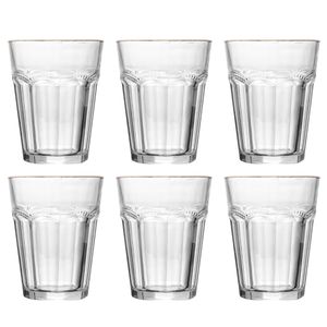 Jogo De Copos Belle Epoque 6 Peças C/ Fio Dourado 275ml em Vidro Lyor