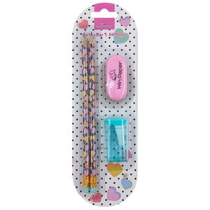 Kit Escolar Infantil 4 Peças em Madeira Wincy