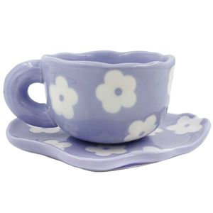 Xícara Flor 200ml em Cerâmica Lila Home
