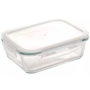 Pote Hermético Retangular 640ml em Vidro Kehome