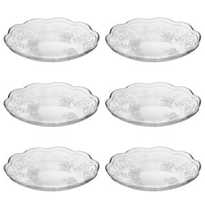 Jogo De Pratos P/ Sobremesa New Butterfly 6 Peças 20cm em Cristal Lyor