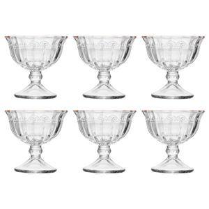Jogo de Taça P/ Sobremesa Imperial C/ Fio Dourado 6 Peças 180ml em Cristal Lyor