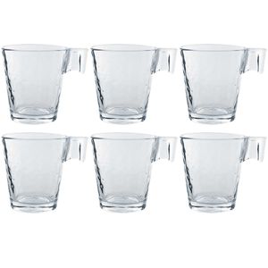 Jogo de Xícaras Napoli 6 Peças 80ml em Vidro Wincy