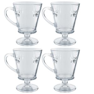 Jogo de Taças Cappuccino Lines Butterfly 4 Peças 240ml em Vidro Wolff