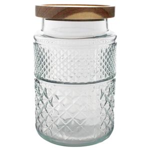Pote Hermético C/ Tampa Madeira 850ml em Vidro Flashgoods