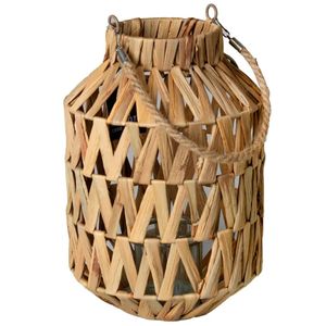 Lanterna C/ Alça Decorativa 22x32cm em Fibra Natural Paramount