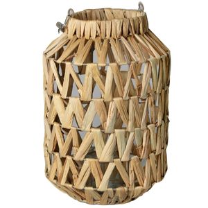 Lanterna C/ Alça Decorativa 25x37cm em Fibra Natural Paramount