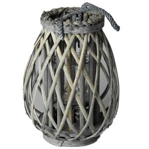Lanterna C/ Alça Decorativa 24x30cm em Madeira Paramount